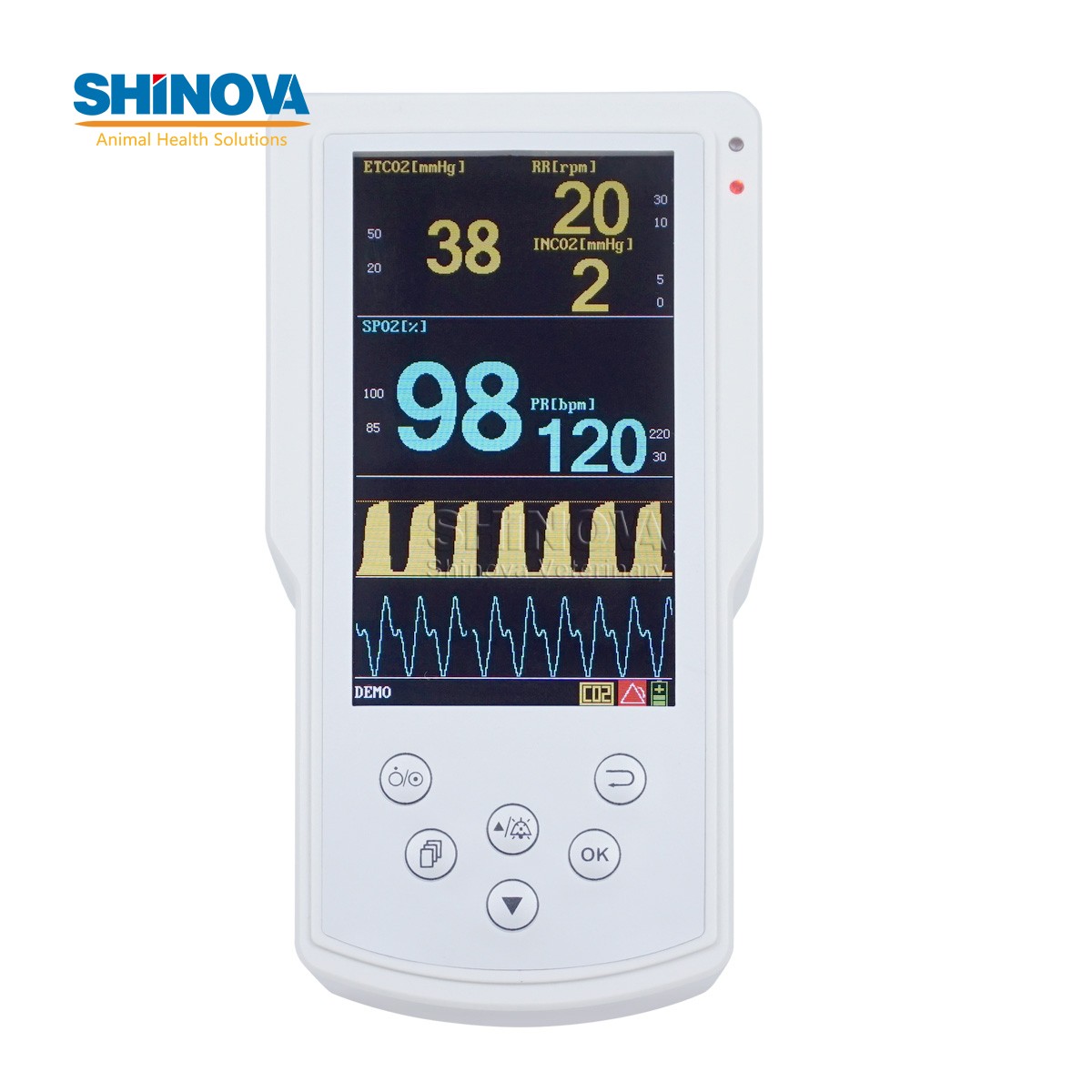 Handheld Veterinary Capnograph & SpO2 Monitor